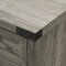 Rustic Grey Wash Barn Door Storage Cabinet with Adjustable Shelves and Metal Drawer Glide